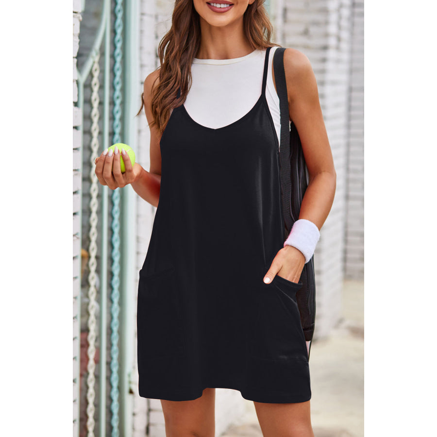 Lovelet Scoop Neck Cami Dress and Shorts Set Black / S Apparel and Accessories