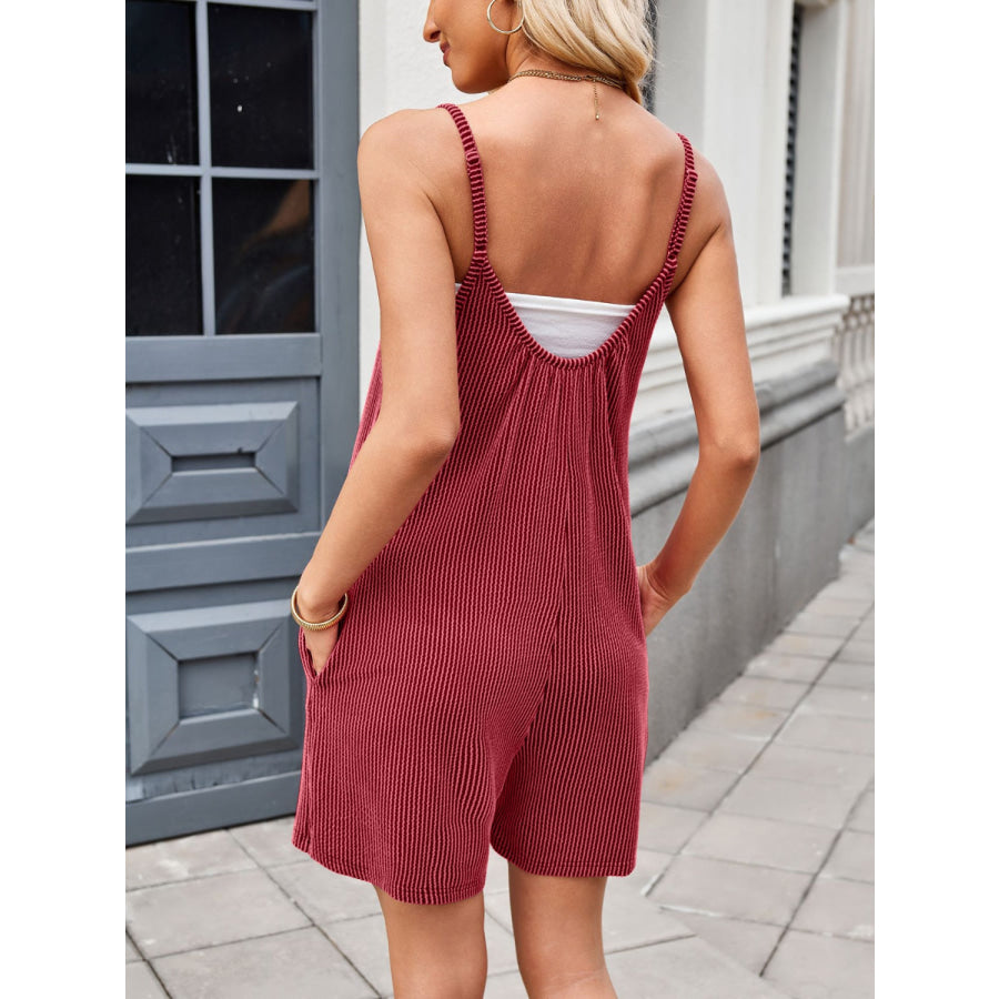 Lovelet Scoop Neck Spaghetti Strap Romper Apparel and Accessories