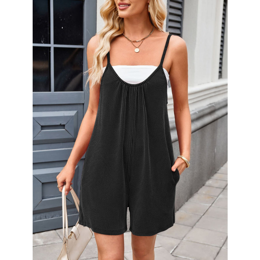 Lovelet Scoop Neck Spaghetti Strap Romper Apparel and Accessories