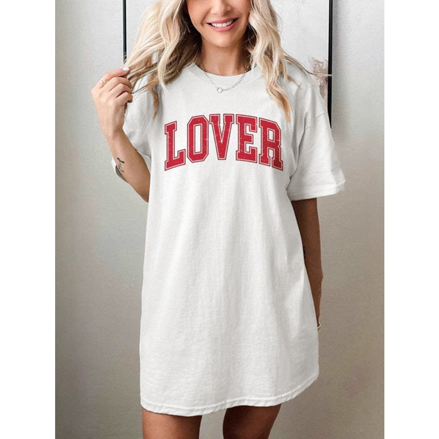 LOVER Round Neck Half Sleeve T-Shirt Apparel and Accessories