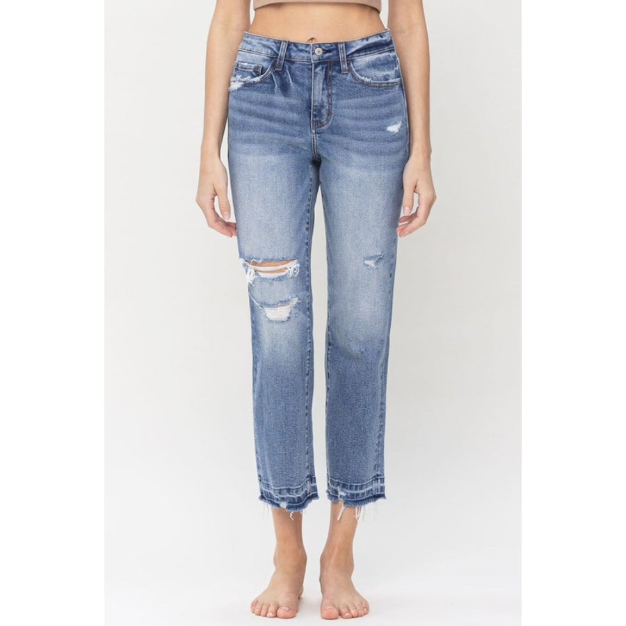 Lovervet Full Size Lena High Rise Crop Straight Jeans Medium / 24