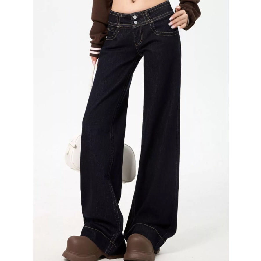Low-Rise Wide-Leg Jeans Apparel and Accessories