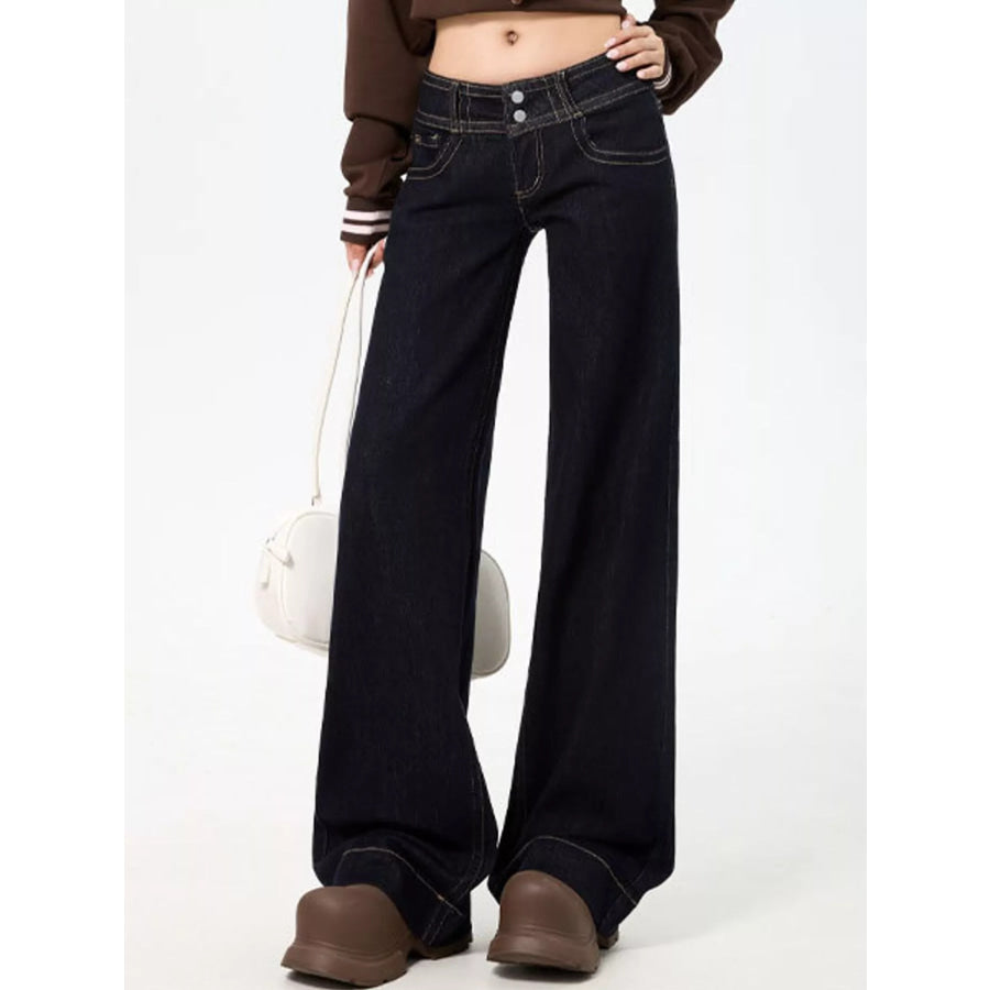 Low-Rise Wide-Leg Jeans Apparel and Accessories