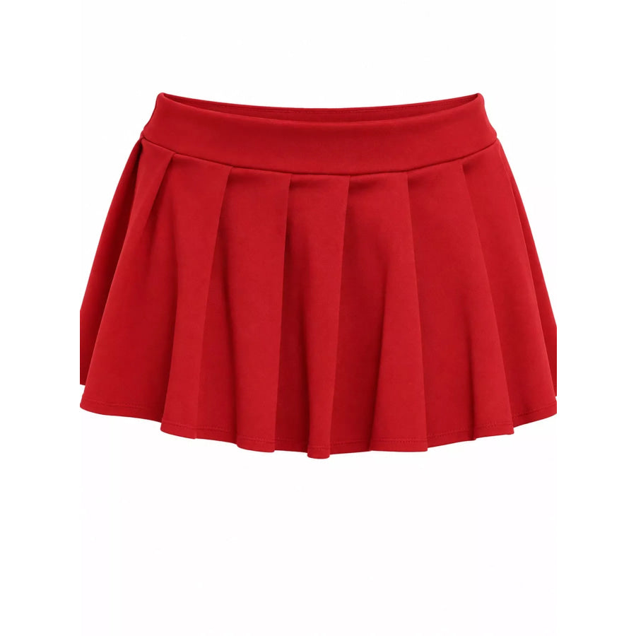 Low Waist Pleated Micro Mini Skirt Apparel and Accessories