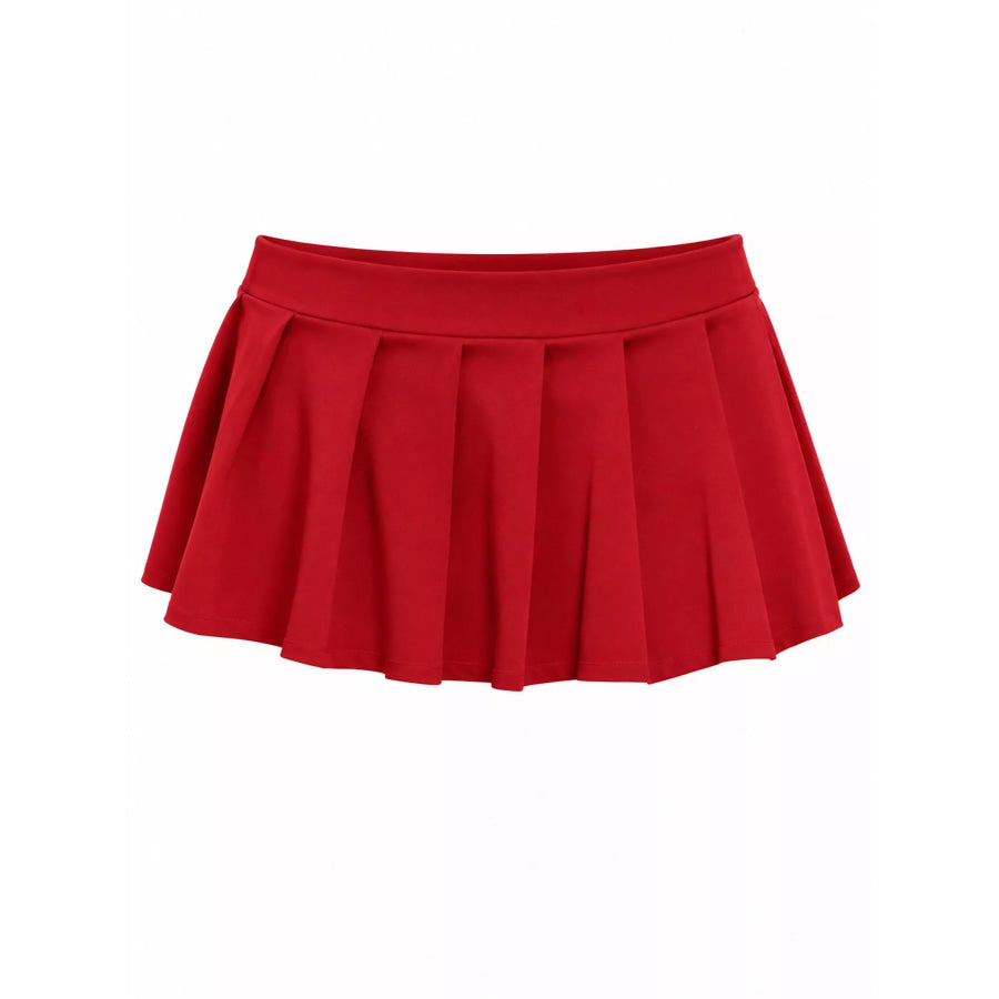 Low Waist Pleated Micro Mini Skirt Apparel and Accessories