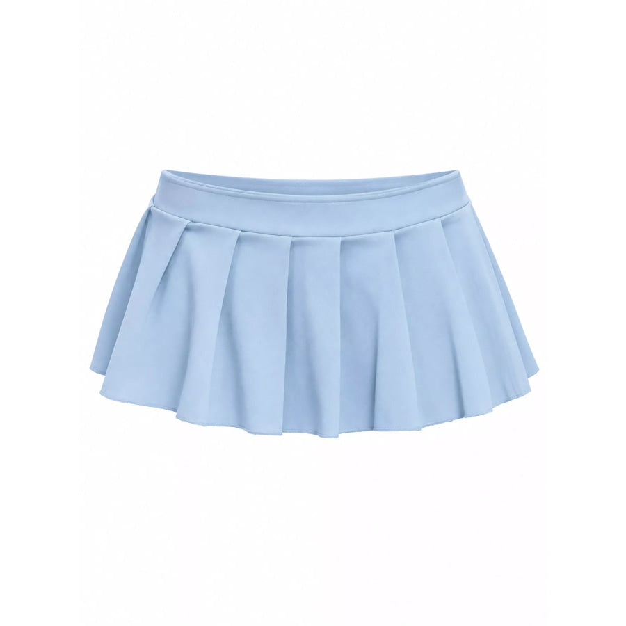 Low Waist Pleated Micro Mini Skirt Apparel and Accessories