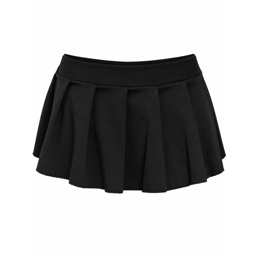 Low Waist Pleated Micro Mini Skirt Apparel and Accessories
