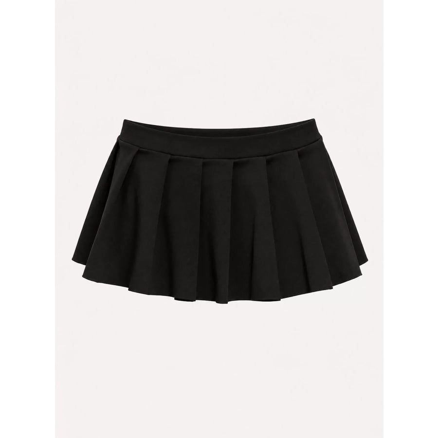 Low Waist Pleated Micro Mini Skirt Apparel and Accessories