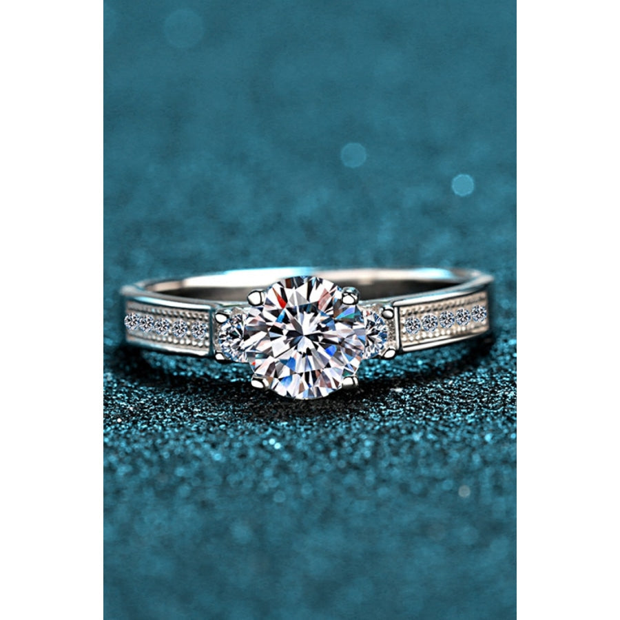 Lucky Charm Moissanite Rhodium-Plated Ring