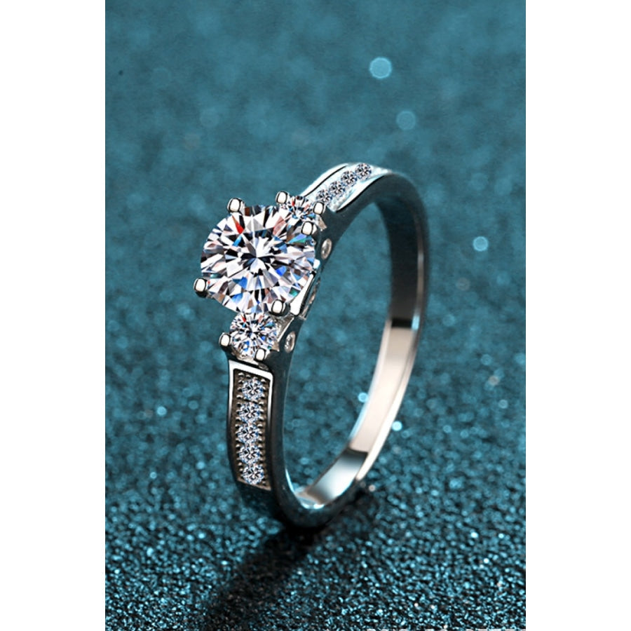 Lucky Charm Moissanite Rhodium-Plated Ring