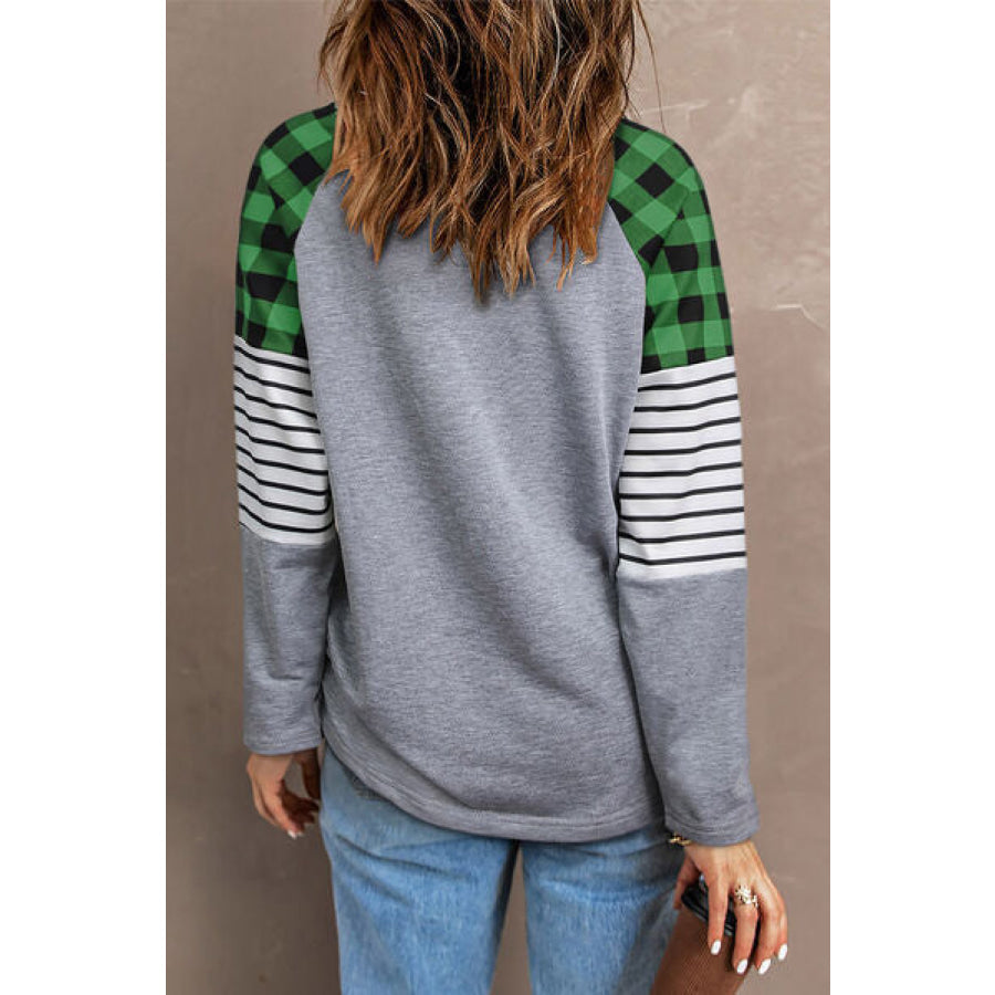 Lucky Clover Raglan Sleeve Sweatshirt Apparel and Accessories