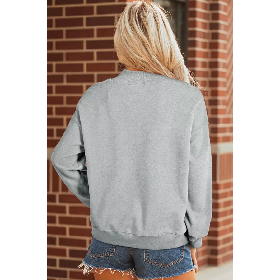 Lucky Mallard Graphic Mock Neck Casual Sweatshirt Apparel and Accessories