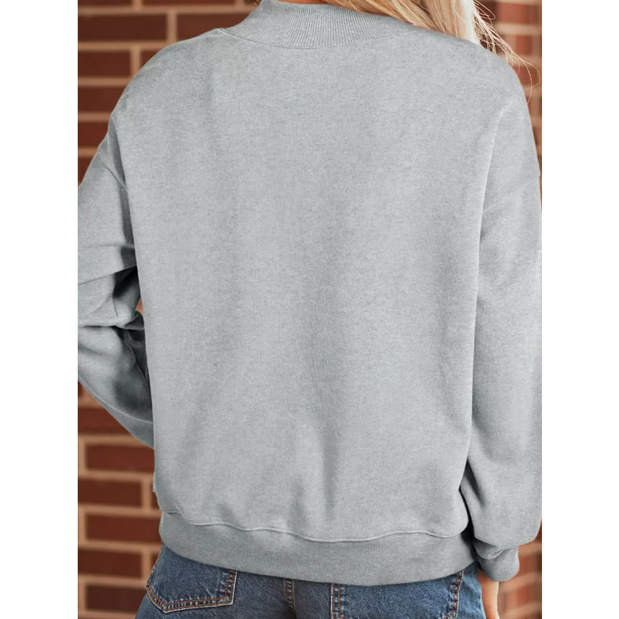 Lucky Mallard Print Mock Neck Casual Pullover Sweatshirt Apparel and Accessories