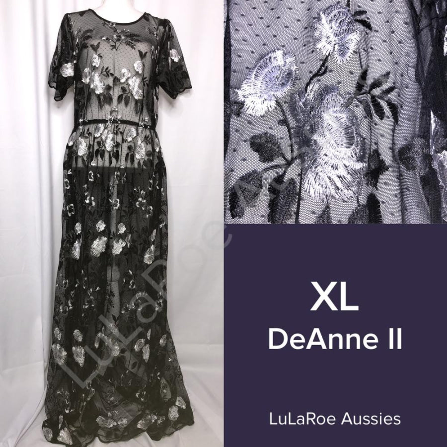 LuLaRoe DeAnne II Elegant Floral Embroidered Lace Dress - Size XL Dress