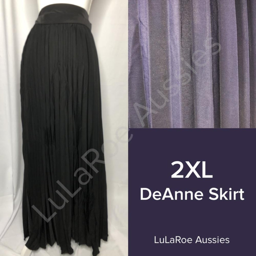 LuLaRoe DeAnne Solid Black Wrap Skirt - Size 2XL Dress