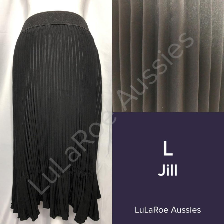 LuLaRoe Jill L / Black pleated skirt Skirts