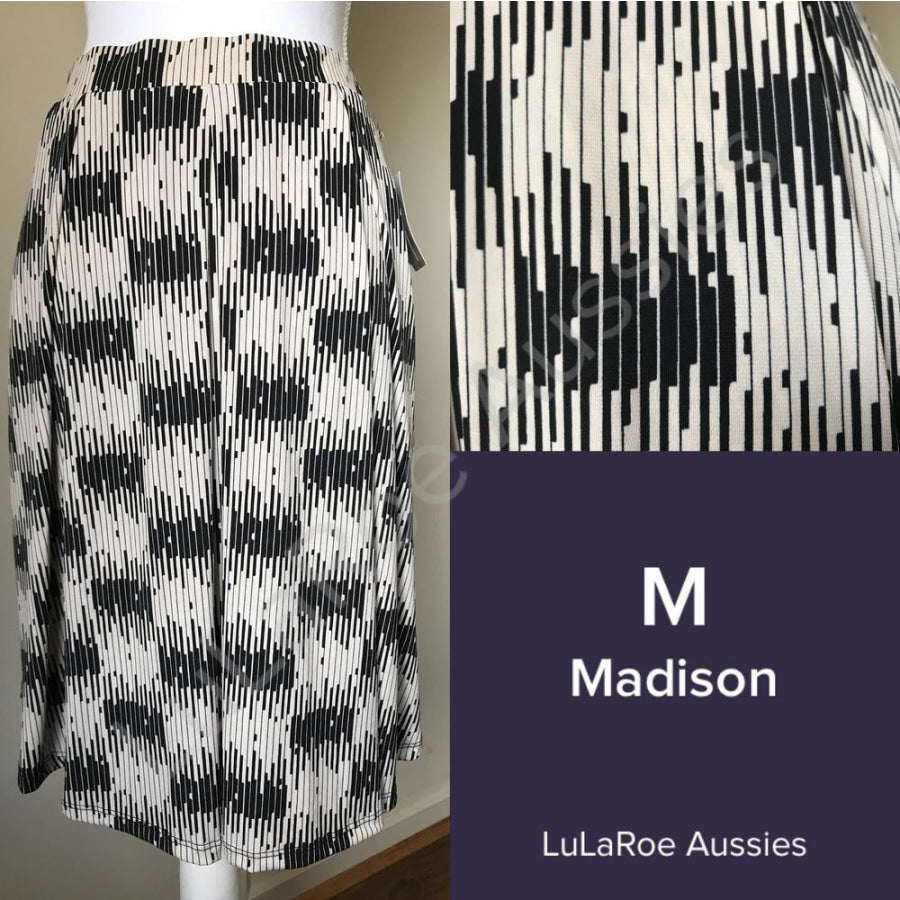 Lularoe Madison M / Black And Ivory Geo, Slinky Skirts