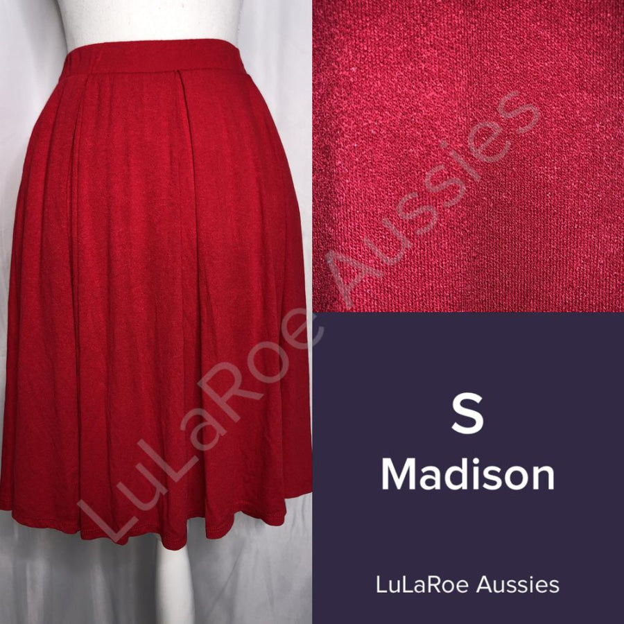 LuLaRoe Madison Skirt with Pockets - Size Small S / Red Skirts