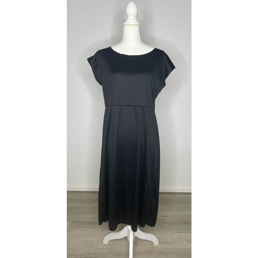 LuLaRoe Solid Black Semi-Sheer Slip Dress Large Dress