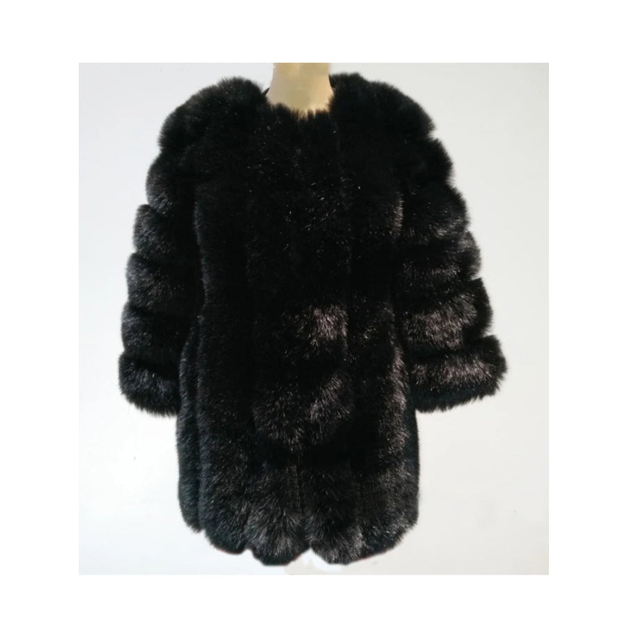 Luxury Faux Fox Fur Coat - Assorted Colours Black / XXL Women’s Fashion - Women’s Clothing - Jackets &amp; Coats - Faux Fur