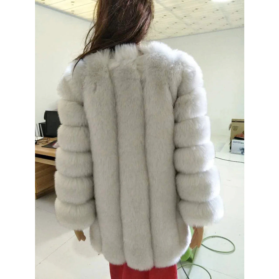 Luxury Faux Fox Fur Coat - Assorted Colours Women’s Fashion - Women’s Clothing - Jackets &amp; Coats - Faux Fur