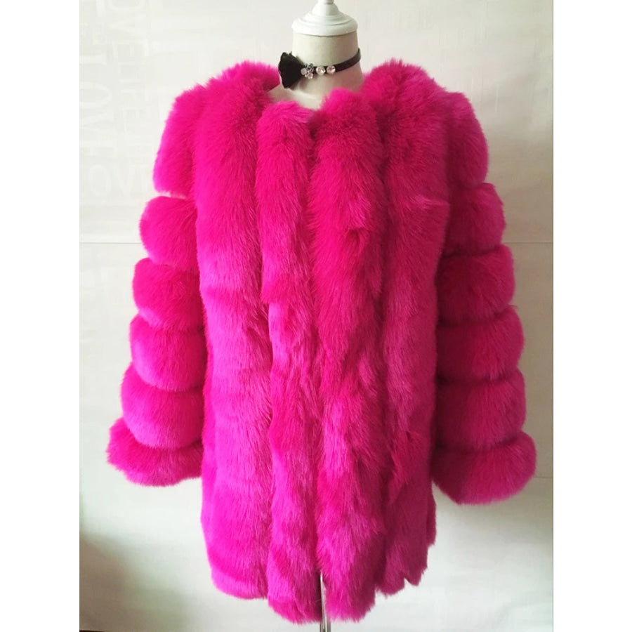 Luxury Faux Fox Fur Coat - Assorted Colours Women’s Fashion - Women’s Clothing - Jackets &amp; Coats - Faux Fur