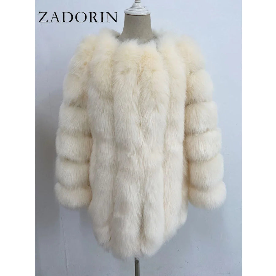 Luxury Faux Fox Fur Coat - Assorted Colours Women’s Fashion - Women’s Clothing - Jackets &amp; Coats - Faux Fur