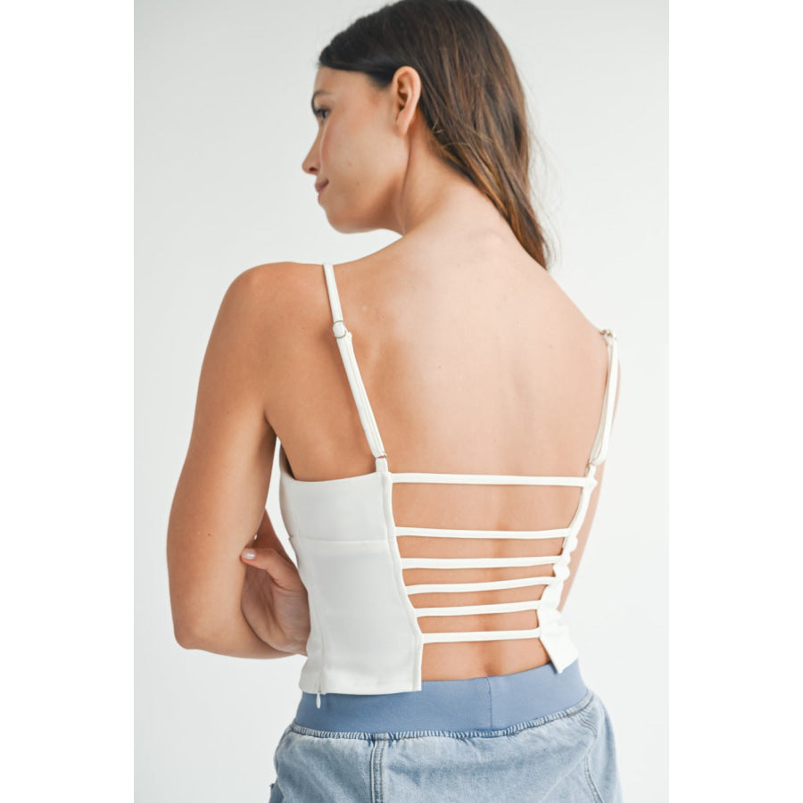 MABLE Strappy Back Cropped Cami Apparel and Accessories