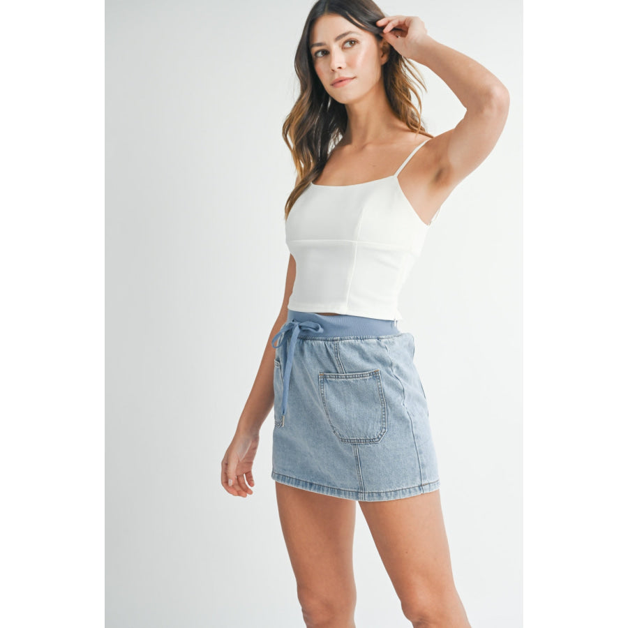 MABLE Strappy Back Cropped Cami Off White / S Apparel and Accessories