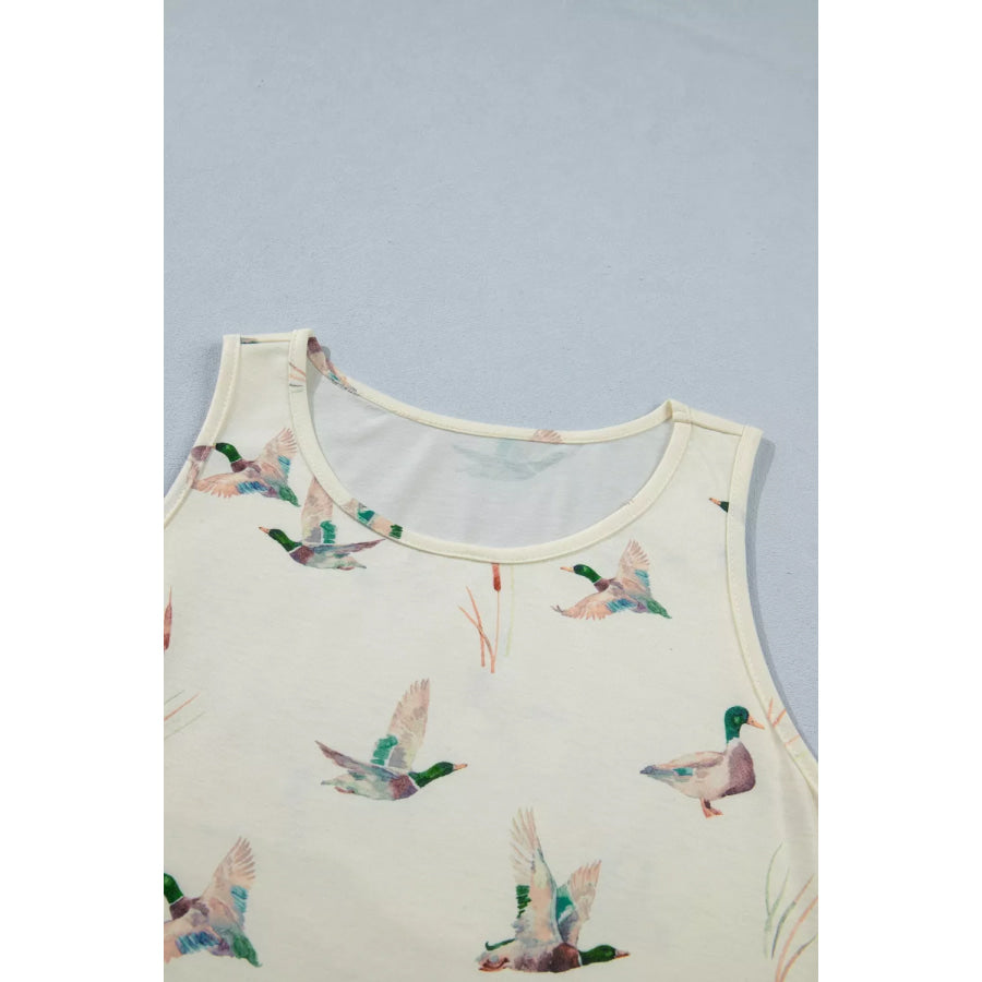 Mallard Print Western Style Tank Top Apparel and Accessories