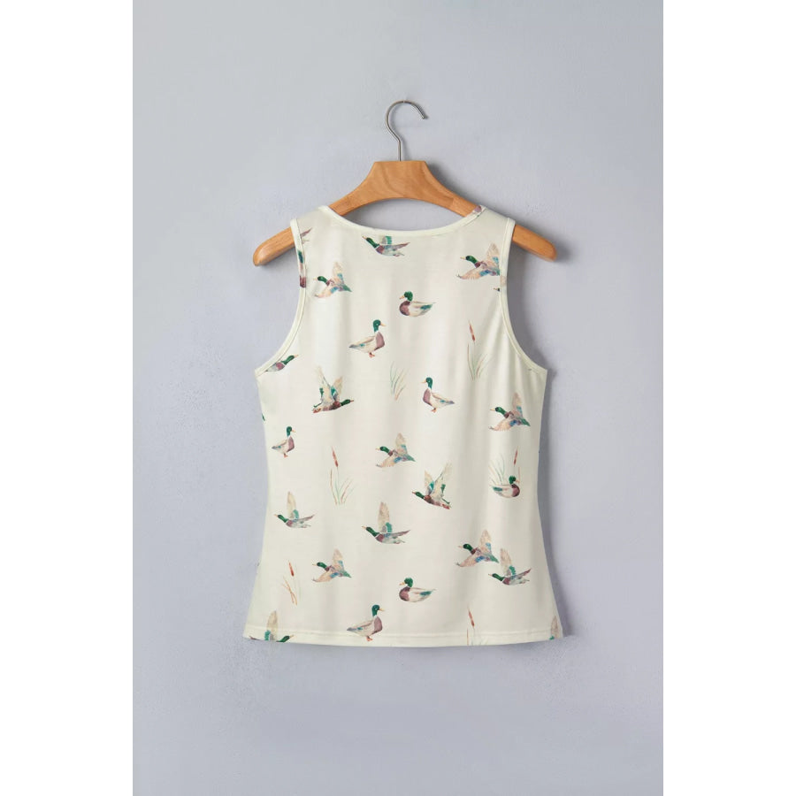 Mallard Print Western Style Tank Top Apparel and Accessories