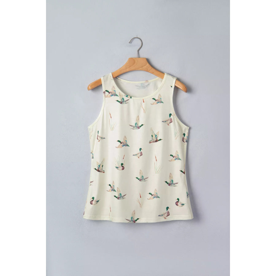 Mallard Print Western Style Tank Top Apparel and Accessories