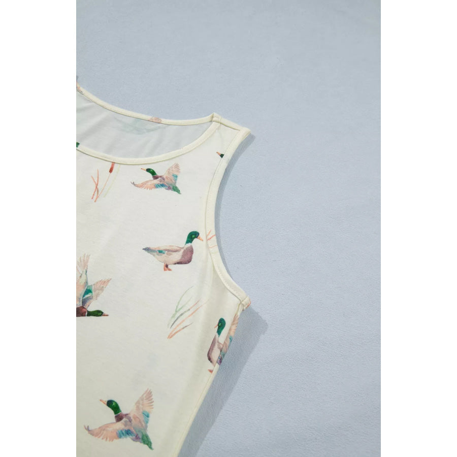 Mallard Print Western Style Tank Top Apparel and Accessories