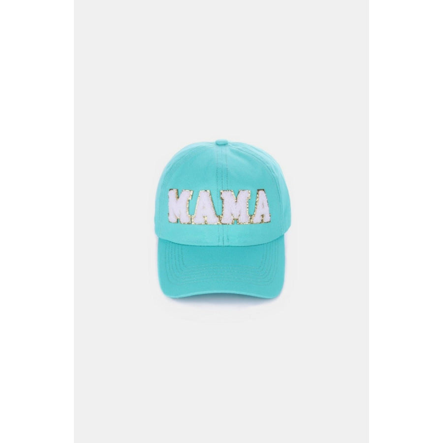 MAMA Chenille Patch Baseball Cap Mint / One Size Apparel and Accessories