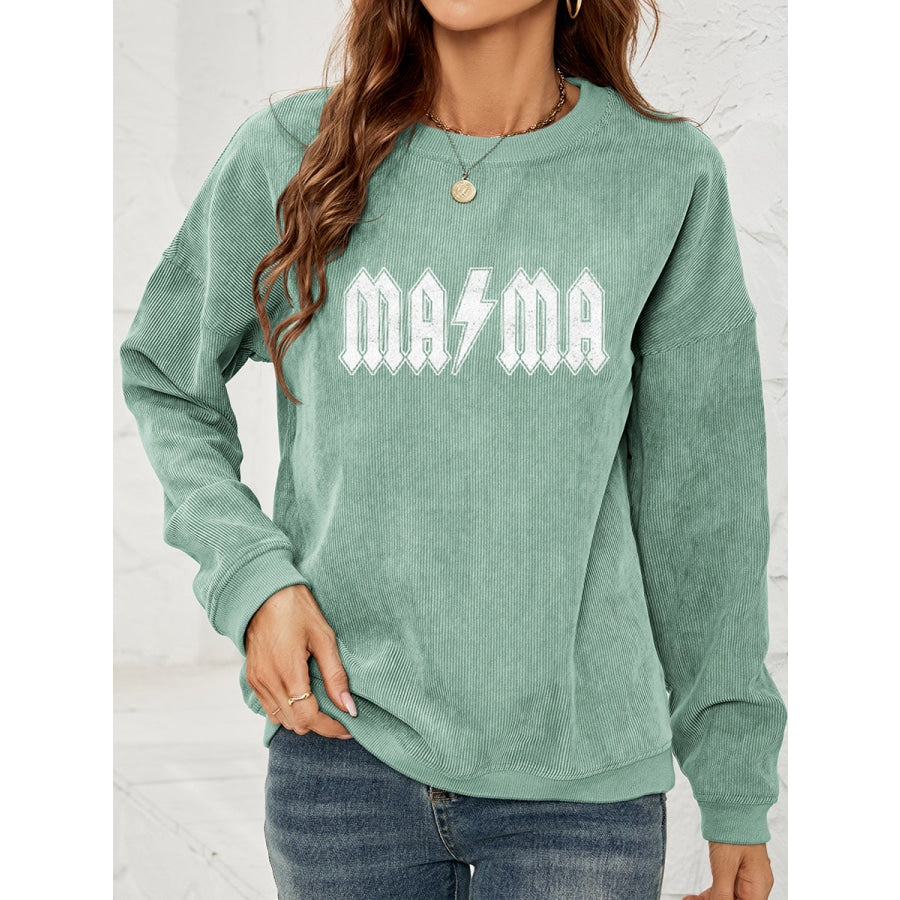 MAMA Graphic Dropped Shoulder Sweatshirt