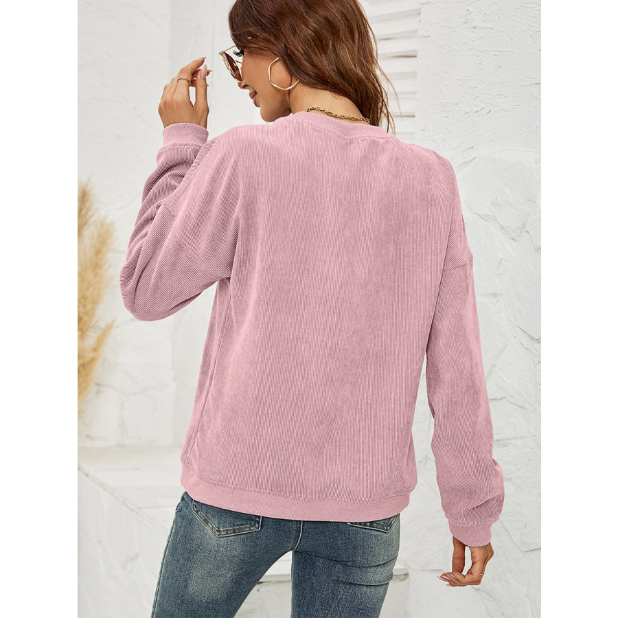 MAMA Graphic Dropped Shoulder Sweatshirt Dusty Pink / S