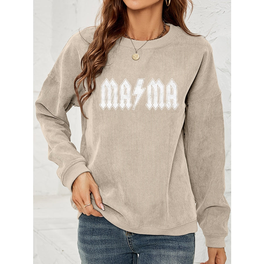 MAMA Graphic Dropped Shoulder Sweatshirt