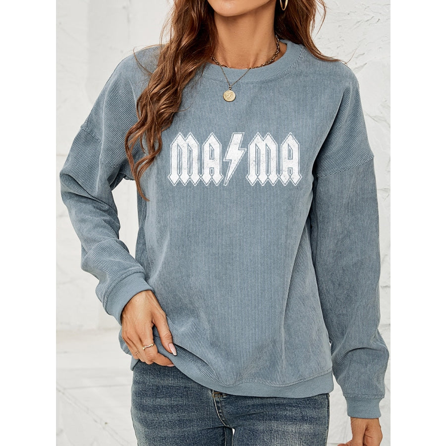 MAMA Graphic Dropped Shoulder Sweatshirt