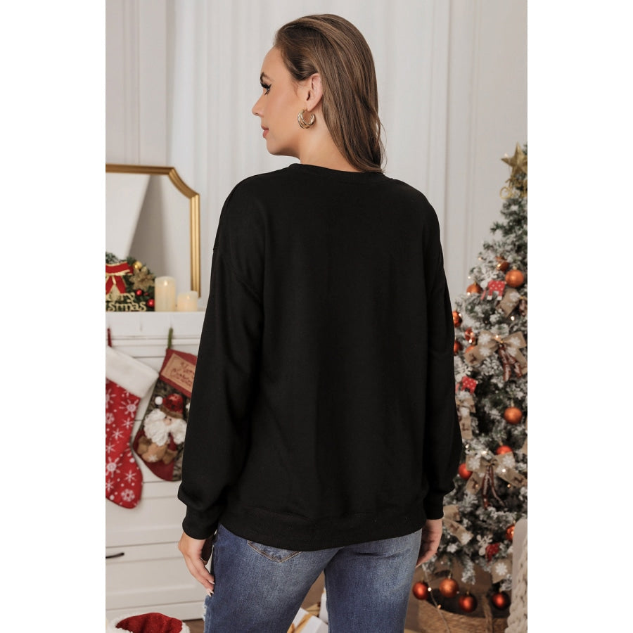 MAMA IT’S COLD OUTSIDE Graphic Dropped Shoulder Sweatshirt