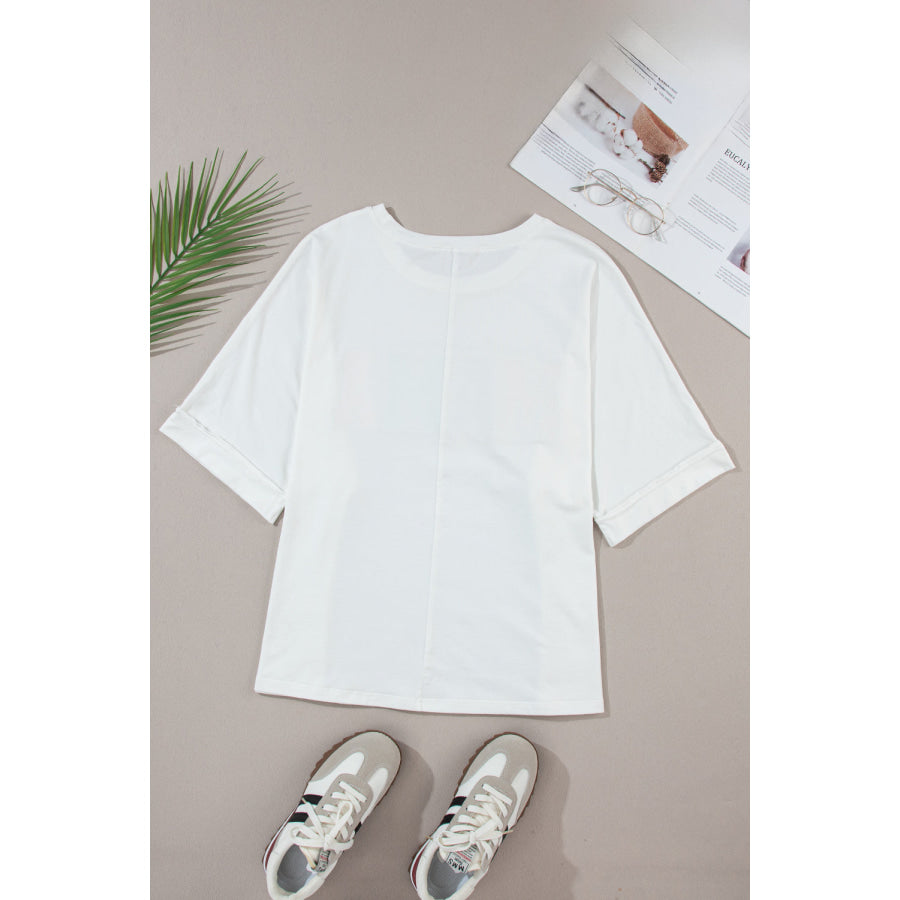 MAMA Round Neck Short Sleeve T - Shirt Apparel and Accessories