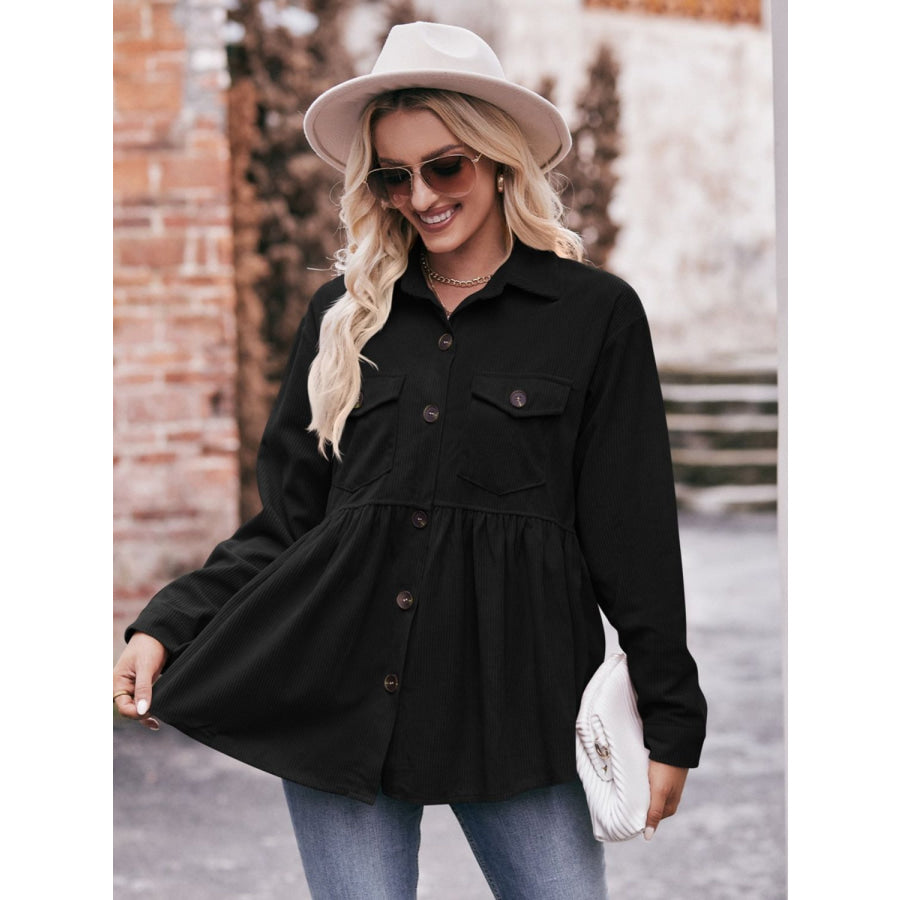 Mandy Collared Neck Long Sleeve Shirt Apparel and Accessories