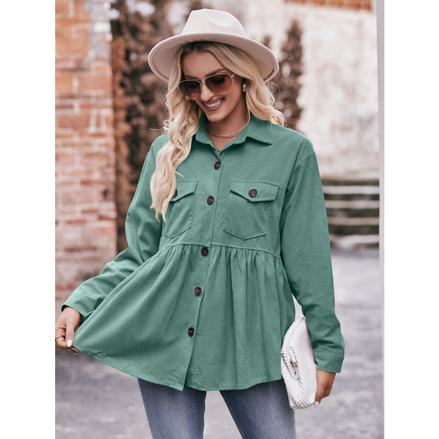 Mandy Collared Neck Long Sleeve Shirt Apparel and Accessories