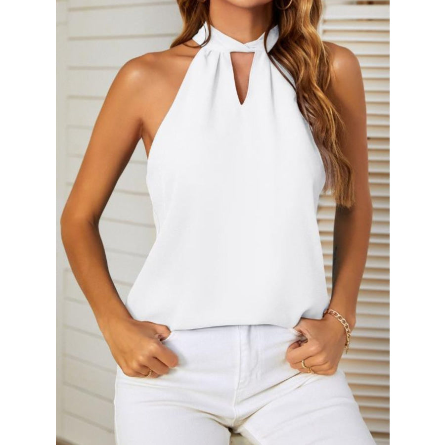 Mandy Cutout Grecian Neck Tank Apparel and Accessories