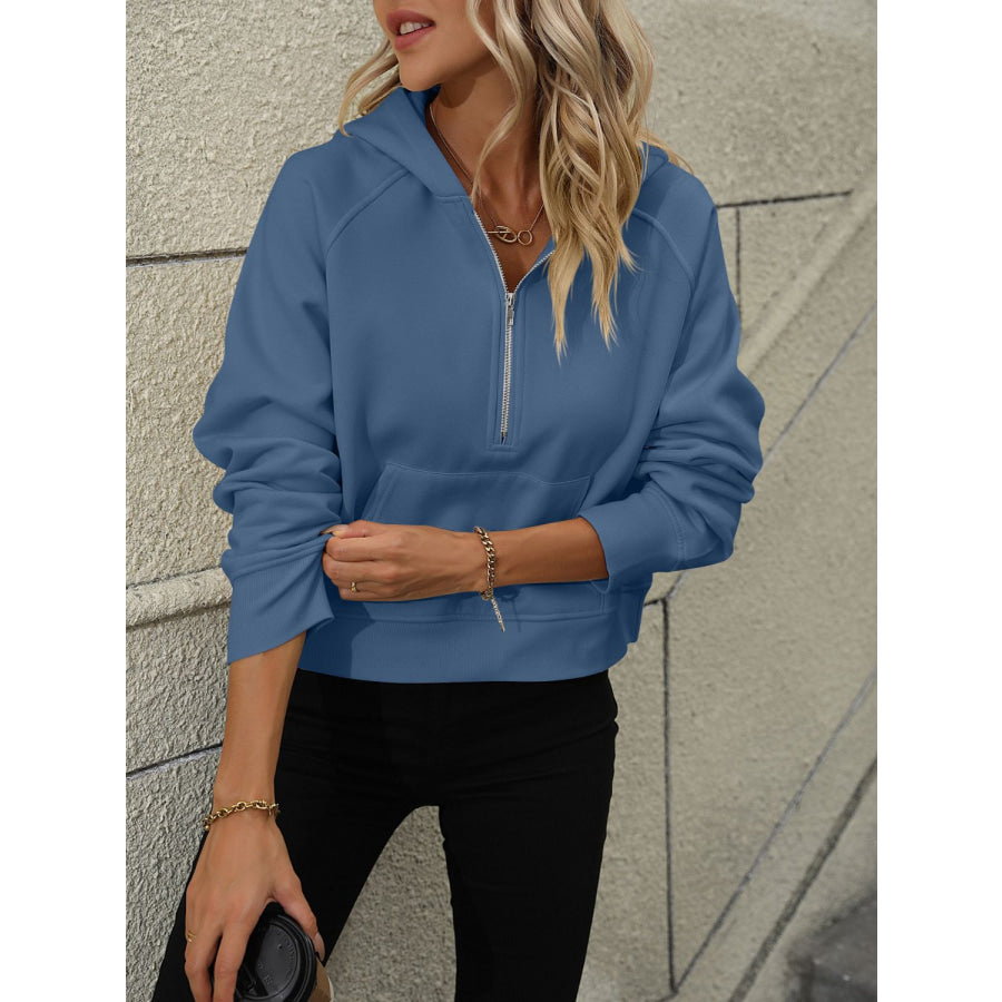 Mandy Half Zip Long Sleeve Sweatshirt Apparel and Accessories