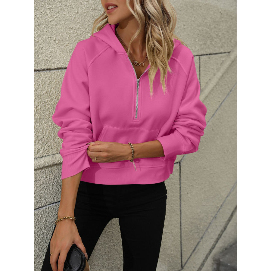 Mandy Half Zip Long Sleeve Sweatshirt Apparel and Accessories