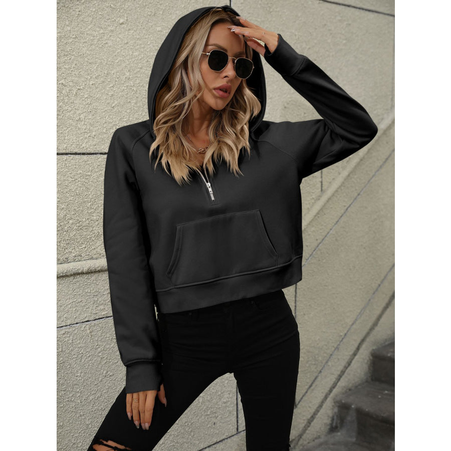 Mandy Half Zip Long Sleeve Sweatshirt Apparel and Accessories