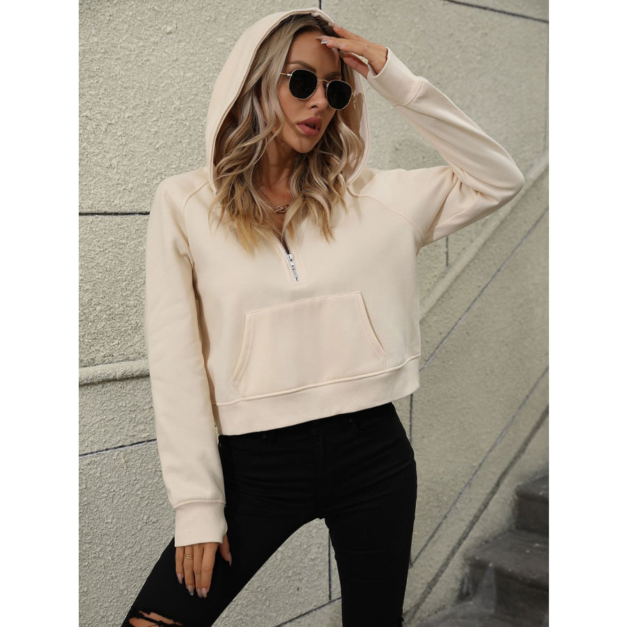 Mandy Half Zip Long Sleeve Sweatshirt Apparel and Accessories