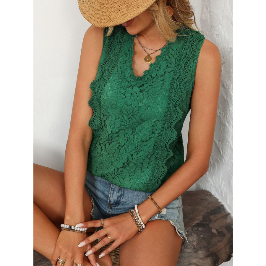 Mandy Lace V-Neck Tank Apparel and Accessories