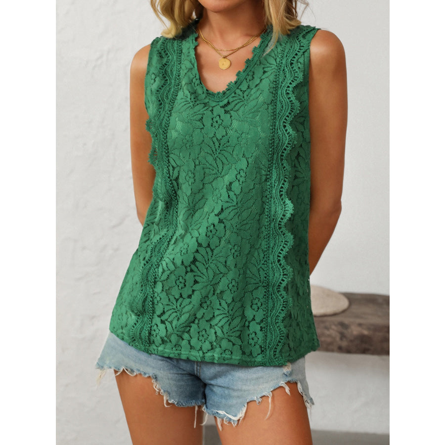 Mandy Lace V-Neck Tank Apparel and Accessories