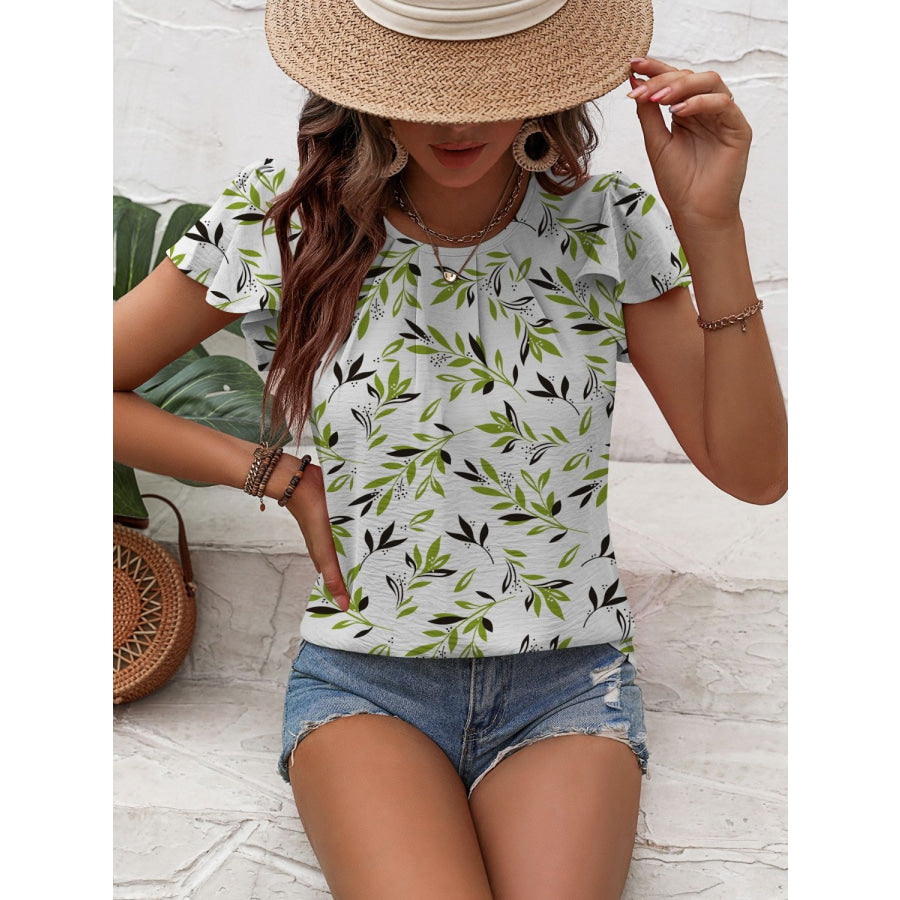 Mandy Round Neck Cap Sleeve T-Shirt Apparel and Accessories